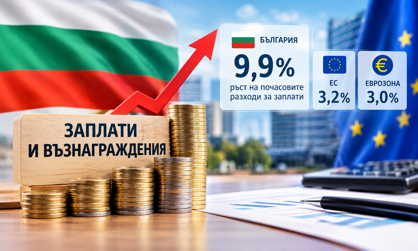 България с най-силен ръст на разходите за заплати в ЕС през второто тримесечие