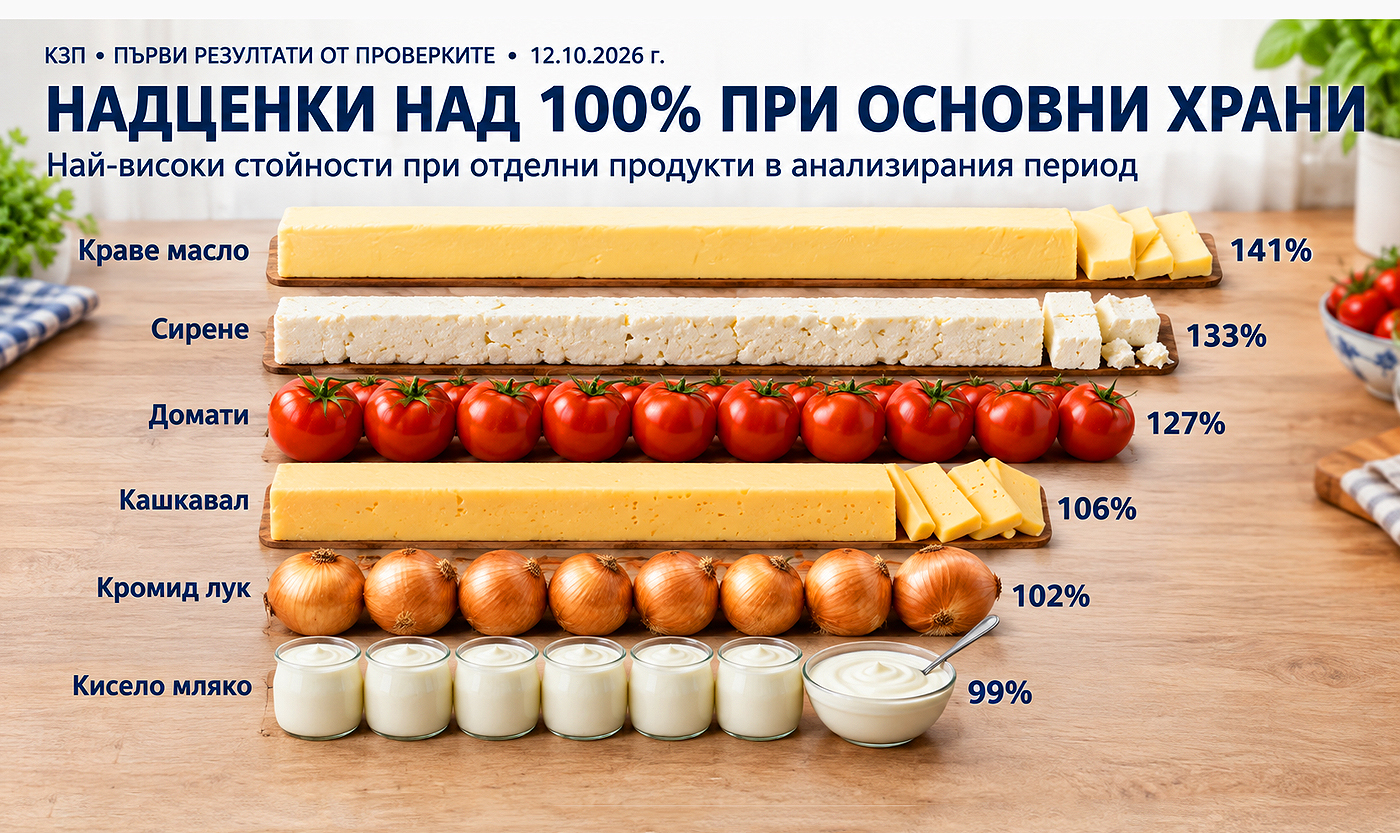КЗП отчете надценки до 141% при храните и поиска по-сериозни глоби